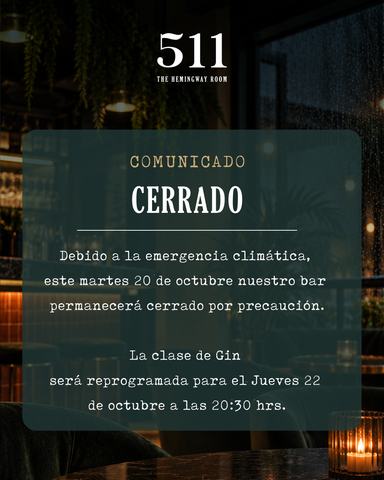 Clase de Gin en 511 The Hemingway Room