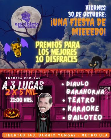 Fiesta de Mieeeedoo en Azul Violeta
