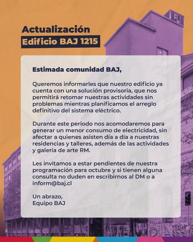 Reapertura BAJ 1215 (Horarios)