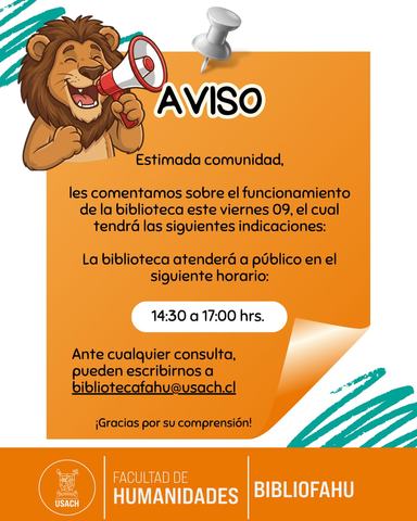 Horario Biblioteca FAHU - USACH