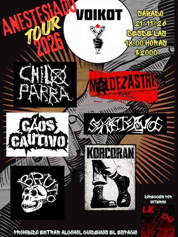 Anestesia Tour: Voikot, Bruto y más