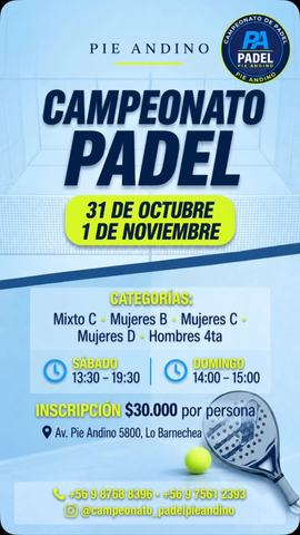 Campeonato de Padel Pie Andino