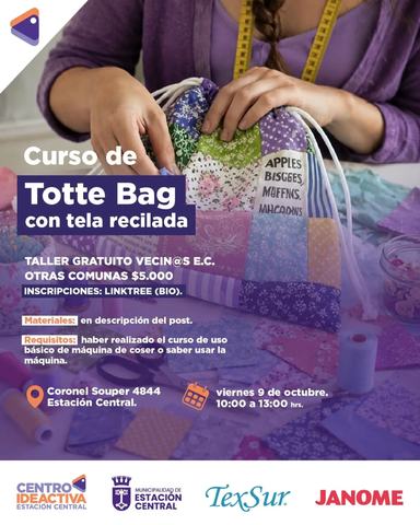Taller Tote Bag con tela reciclada