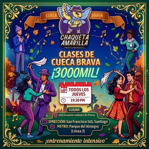 Clases de Cueca Brava Chaqueta Amarilla