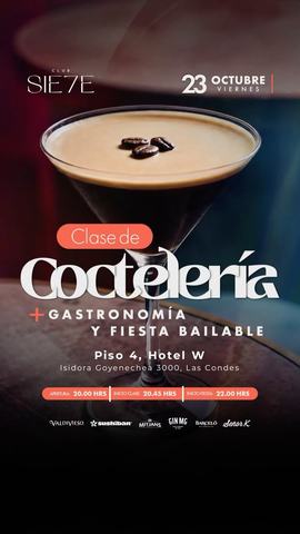 Clase de Coctelería Club Sie7e