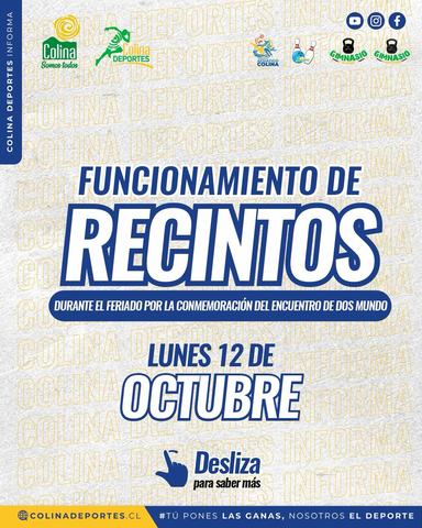 Horarios Recintos Deportivos Colina