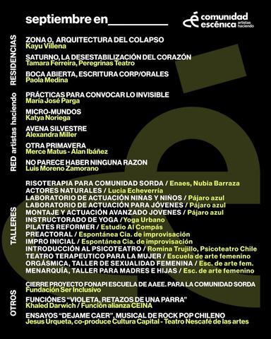 Talleres y Residencias Septiembre