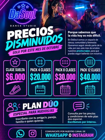 Clases de Baile con Precios Disminuidos