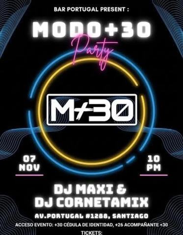 Modo +30 Party con DJ Maxi & DJ Cornetamix
