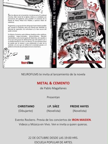 Lanzamiento novela Metal y Cemento