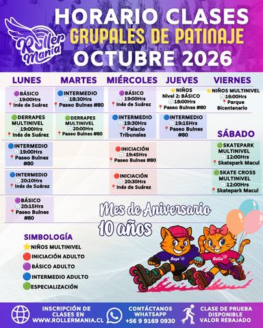 Clases Grupales de Patinaje Roller Mania