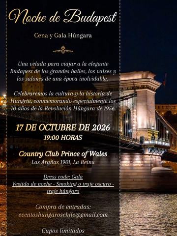 Noche de Budapest – Gala y Cena