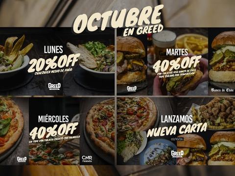 Greed Taproom: Promociones Semanales Octubre