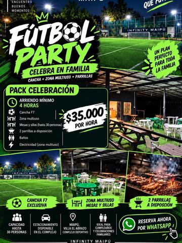 Arriendo Cancha F7 y Parrillas Infinity Maipú