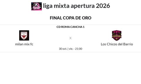 Final Copa Oro Liga Mixta Apertura 2026