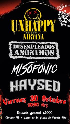 Noche Grunge: Unhappy y más