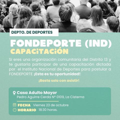 Capacitación FONDEPORTE IND