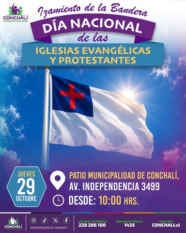 Izamiento de Bandera por Iglesias Evangélicas