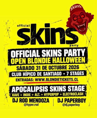 Official Skins Party Open Blondie Halloween