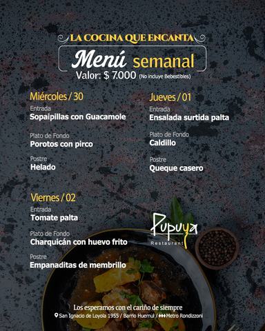 Menú Semanal Jueves