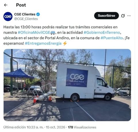 Oficina Móvil CGE - Puente Alto