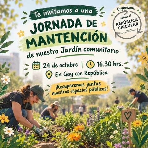 Jornada de mantención Jardín comunitario