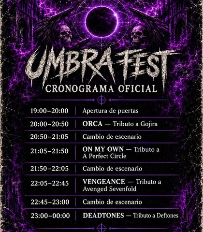 Umbra Fest: Orca, On My Own, Vengeance y Deadtones