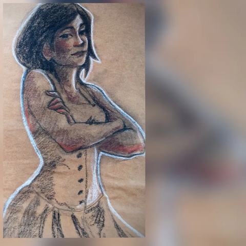 Sesión de dibujo con modelo vivo