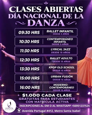 Clases Abiertas Violeta Escuela de Danza