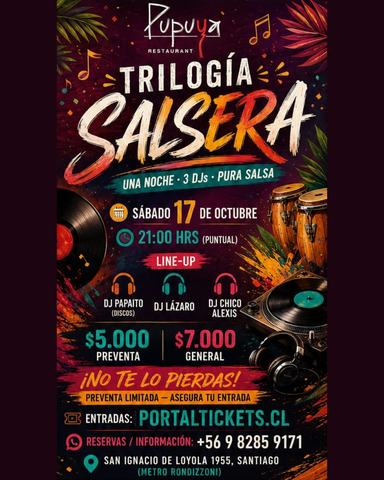 Trilogía Salsera en Pupuya Restaurant