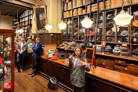 Heritage tour of a hat shop